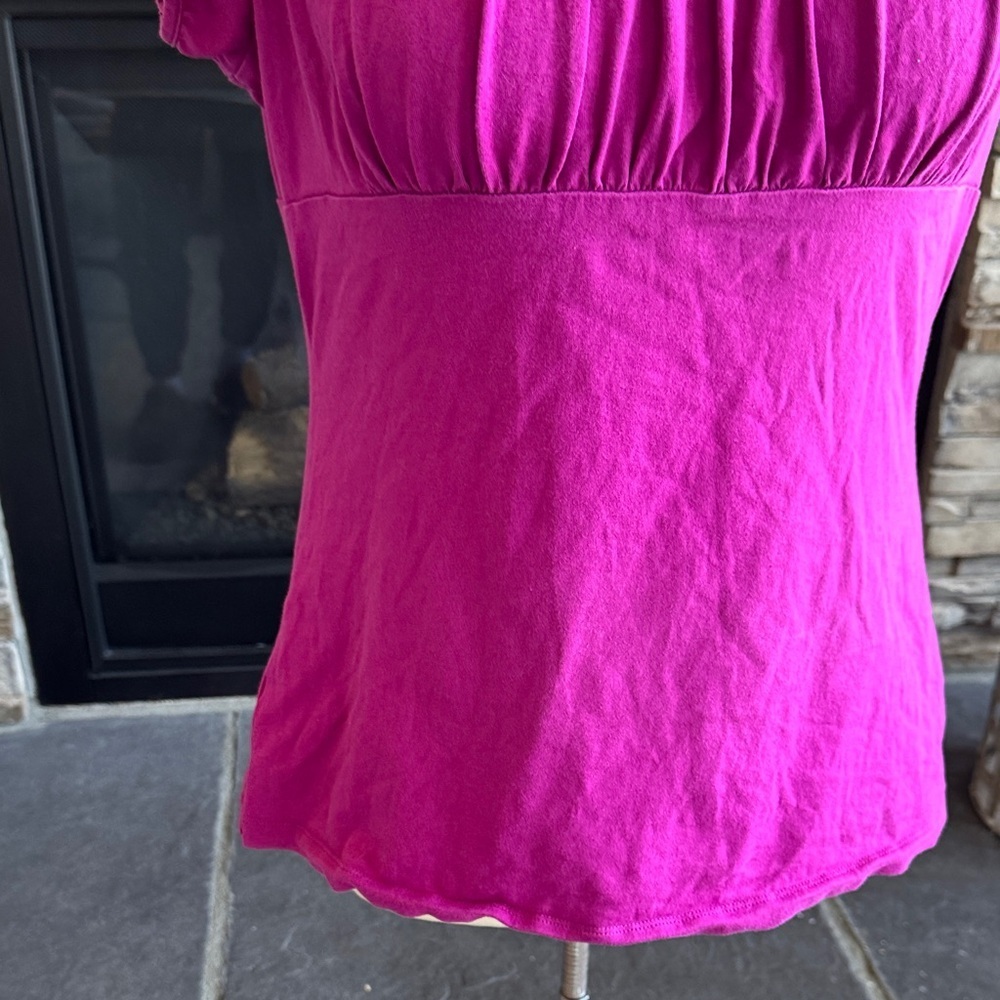 LOFT Fuchsia Scoop Neck Blouse - Picture 4 of 10